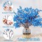 Blue Fake Flowers Artificial Flowers, 5 Pcs Real Touch Silk Flowers Faux Artificial Flowers for Decorations, Babys Breath Artificial Flowers Bulk for Spring Decor Floral Arrangement